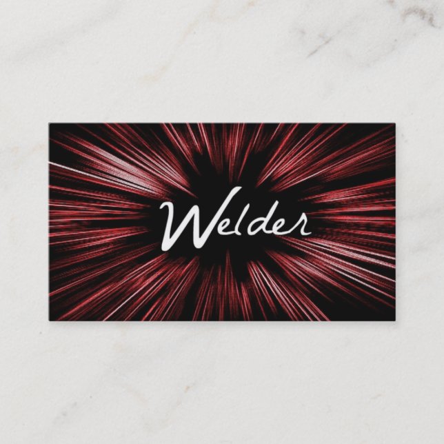 Red Shining Star Welder Business Card (Front)