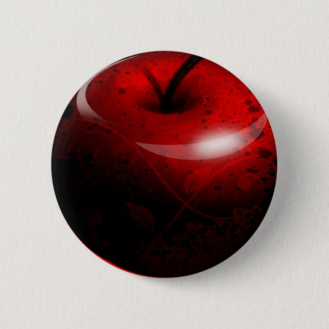 Red Shiny Apple -  Forbidden Fruit 2 Inch Round Button (Front)