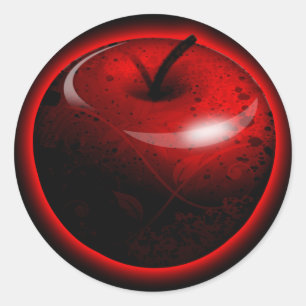 Red Shiny Apple -  Forbidden Fruit Classic Round Sticker