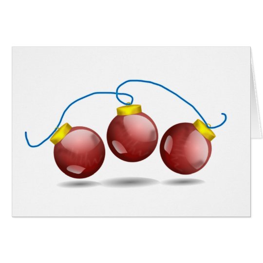 Red Shiny Ornament Christmas Card