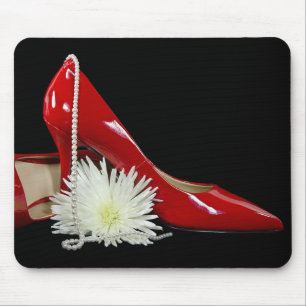Red Shiny Shoes Mouse Pad