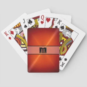 Red Shiny Stainless Steel Metal 3 Playing Cards
