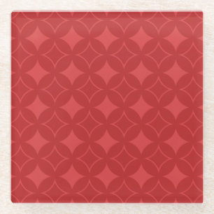 Red shippo pattern glass coaster