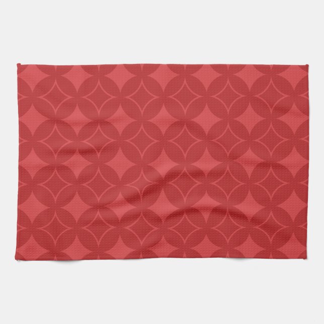 Red shippo pattern kitchen towel (Horizontal)