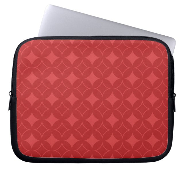 Red shippo pattern laptop sleeve (Front)