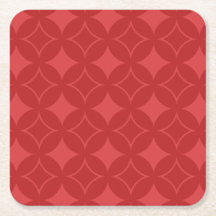 Red shippo pattern square paper coaster