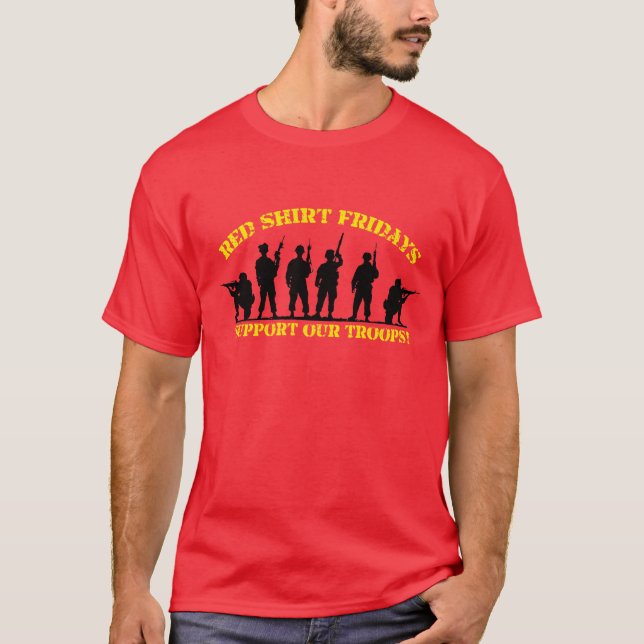 Red Shirt Fridays Support Our Troops (Front)