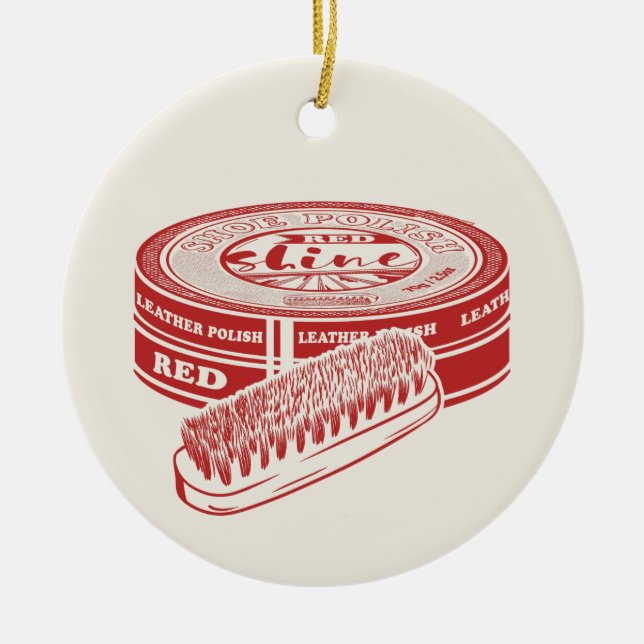 Red shoe polish ceramic ornament (Front)