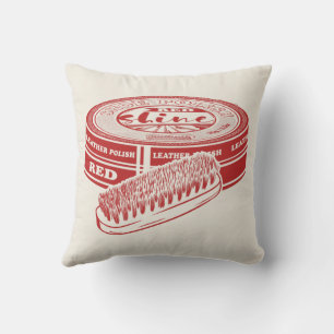 Red shoe polish throw pillow