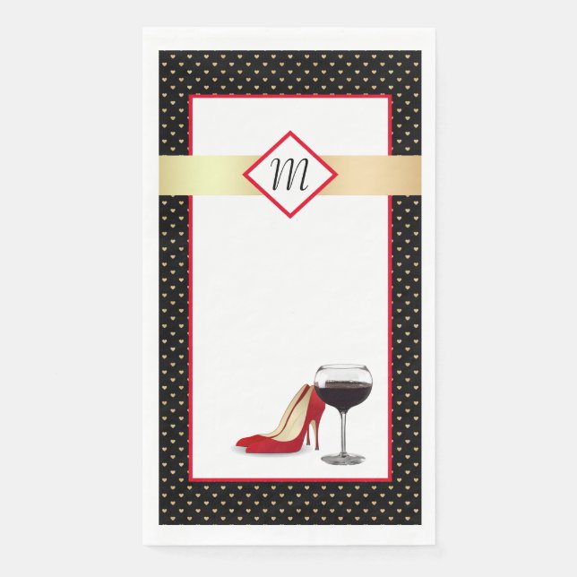 Red Shoes And Red Wine Napkin (Front)