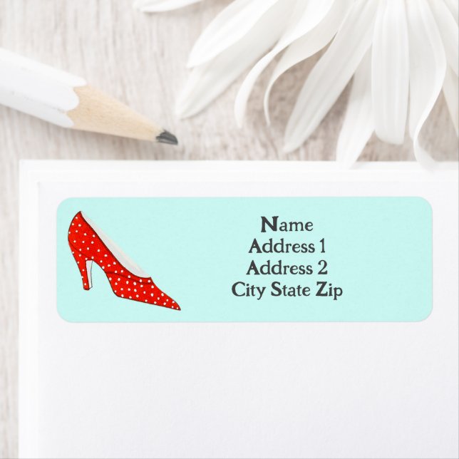 Red Shoes Customizable Return Address (Insitu)