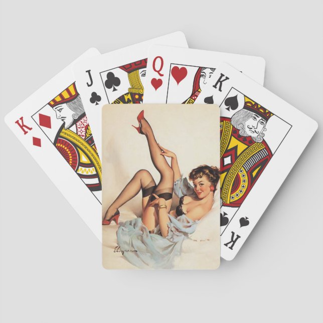 Red shoes pin up playing cards (Back)