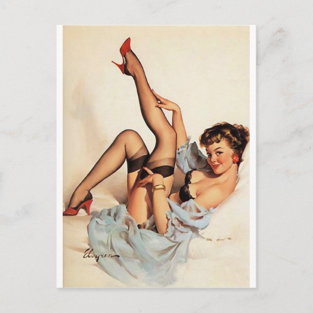 Red Shoes Pin Up Postcard (Front)