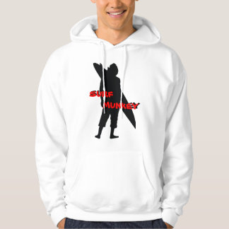 Red - Shortboarder silhouette with Hanging Munkeys Hoodie