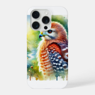 Red shouldered hawk 101024AREF129 - Watercolor iPhone 15 Pro Case