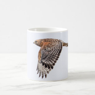 Red Shouldered Hawk in flight Coffee Mug