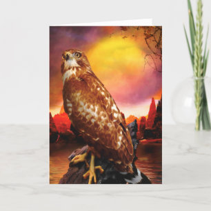 Red Shouldered Hawk LAST DESERT LIGHTS Card