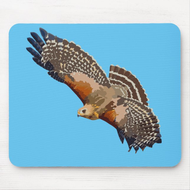 Red-shouldered Hawk Mouse Pad (Front)