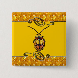 Red Shouldered Leaf Beetle 2 Inch Square Button