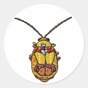 Red Shouldered Leaf Beetle Classic Round Sticker