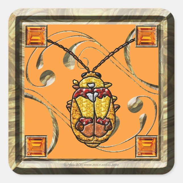Red Shouldered Leaf Beetle Square Sticker (Front)