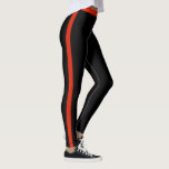 Red Side Stripe Black Leggings<br><div class="desc">Custom Colours - Sports Red Side Stripe Black Leggings - MIGNED Design - or Choose / Add Your Stripe and Leggings Colours !</div>