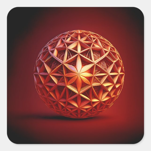 Red Sierpinski Gasket Fractal Square Sticker (Front)