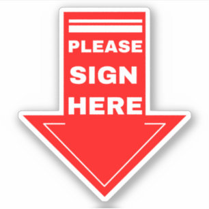 Red Sign Here Arrow