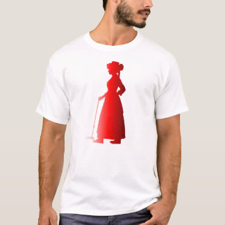 Red Silhouette 1800s Fashion Woman 3 T-Shirt
