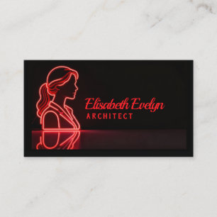 Red Silhouette: Professional Reflection Business Card