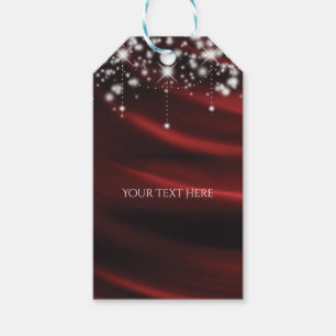 Red Silk & Sparkle Glam Hollywood Custom Favour Gift Tags