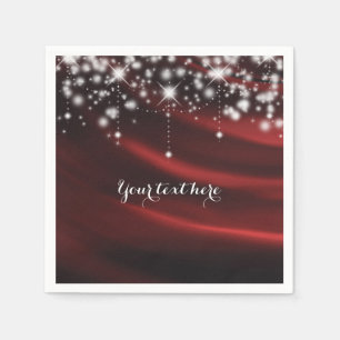 Red Silk & Sparkle Glam Hollywood Party Napkin