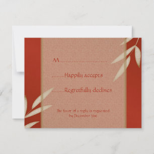 Red Silk Wedding RSVP Card