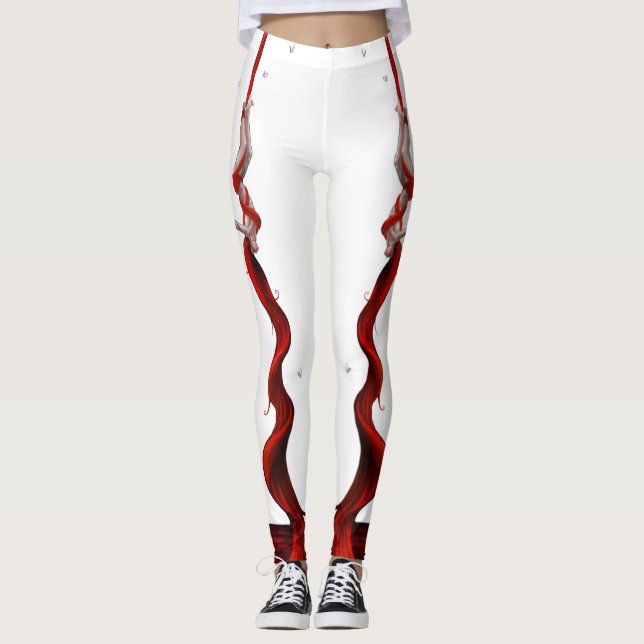Red Silks Artist Yoga Leggings (both legs) (Front)