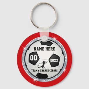 Red, Silver and Black Cheap Soccer Gifts for Girls Keychain