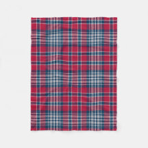 Red Silver and Blue Plaid