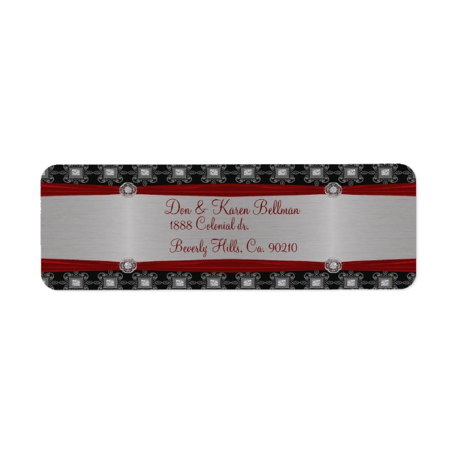 Red Silver Black Ornate Elegance (Front)