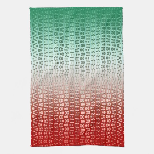Red Silver Green Kitchen Towel (Vertical)