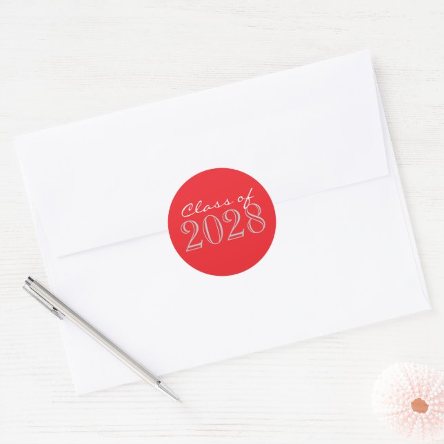 Red & Silver Grey Envelope Seal Stickers (Envelope)