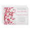 Red Silver Grey Grey Floral Wedding Invitation