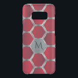 Red & Silver Octagonal Geometric Pattern GR3 Uncommon Samsung Galaxy S8 Case<br><div class="desc">Elegant red and silver octagonal geometric pattern.</div>