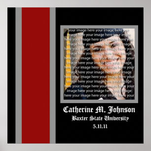 Red & Silver School Graduation Frame Wall Art