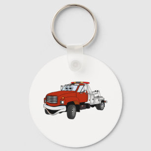 Red Silver Tow Truck Cartoon Keychain