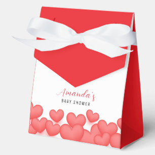 Red Simple A Little Sweetheart Baby Shower  Favor Box