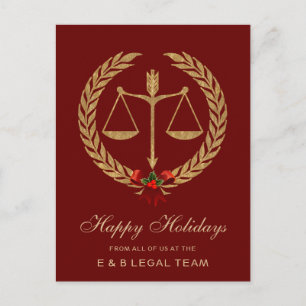 Red Simple Attorney Christmas Holiday Postcard