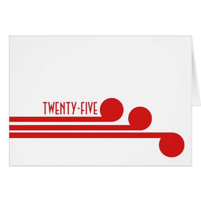 Red Simple Deco Chic Table Number Card (Front Horizontal)
