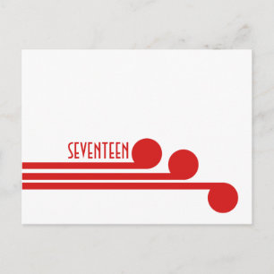 Red Simple Deco Chic Table Number Postcard