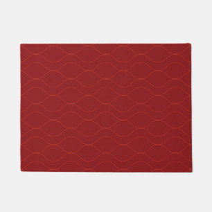 Red, simple, elegant, cool wave abstraction art doormat