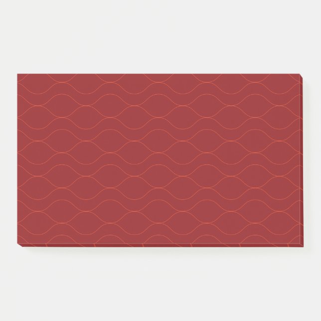 Red, simple, elegant, cool wave abstraction art post-it notes (Front)