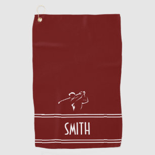Red Simple Golfer Golf Towel